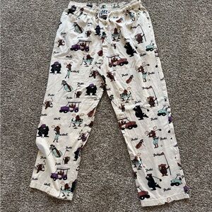 Lazy One Men’s Pajama Bottoms - Cream with Golf Print